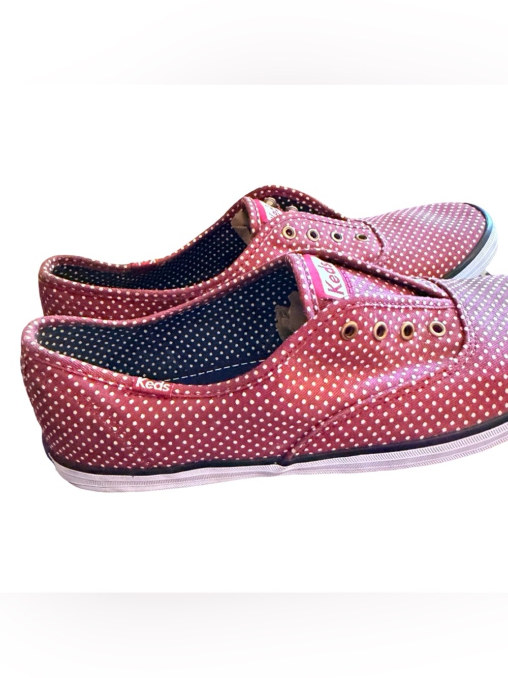 Keds Champion Red Polka Dot Slip-On Sneakers Women’s Size 9 Canvas - Picture 5 of 13
